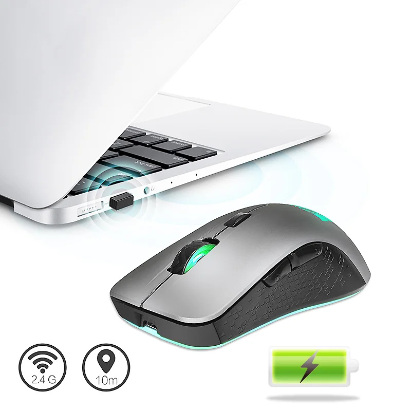 

Wireless Mouse Rechargable USB 2.4ghz Gamer Gaming Computer Mouse Optical Charging Cordless 4000 DPI 6 Button For Macbook PC