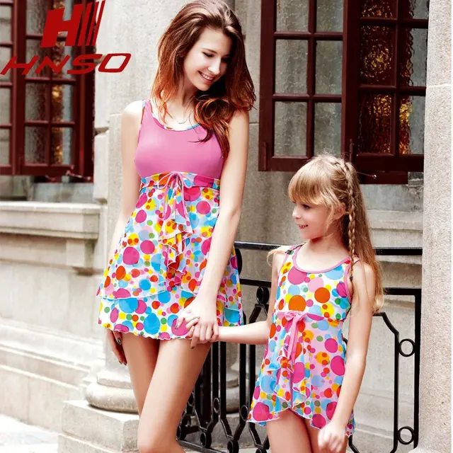 Mother and Daughter Clothes Swimsuit Mother and Girls Swimming Clothing