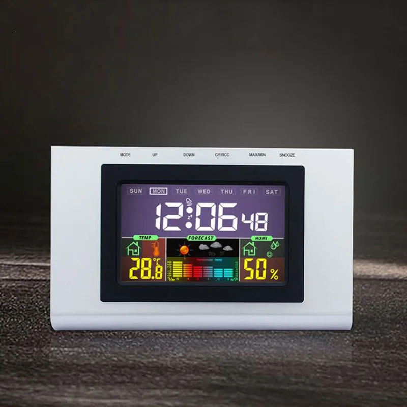 

Color Weather Station + Indoor Sensor Thermometer Hygrometer Electronic Temperature And Humidity Meter Sunrise Sunset Display