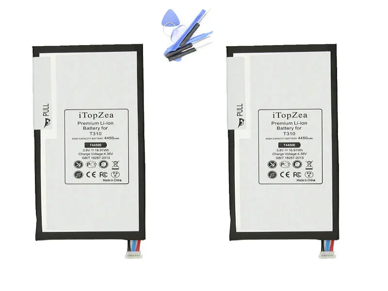 ITopZea 2x4450mAh T4450E Сменный аккумулятор для Samsung Galaxy Tab 3 8 0 T310 T311 T315 SM E0288 E0396 батареи|battery