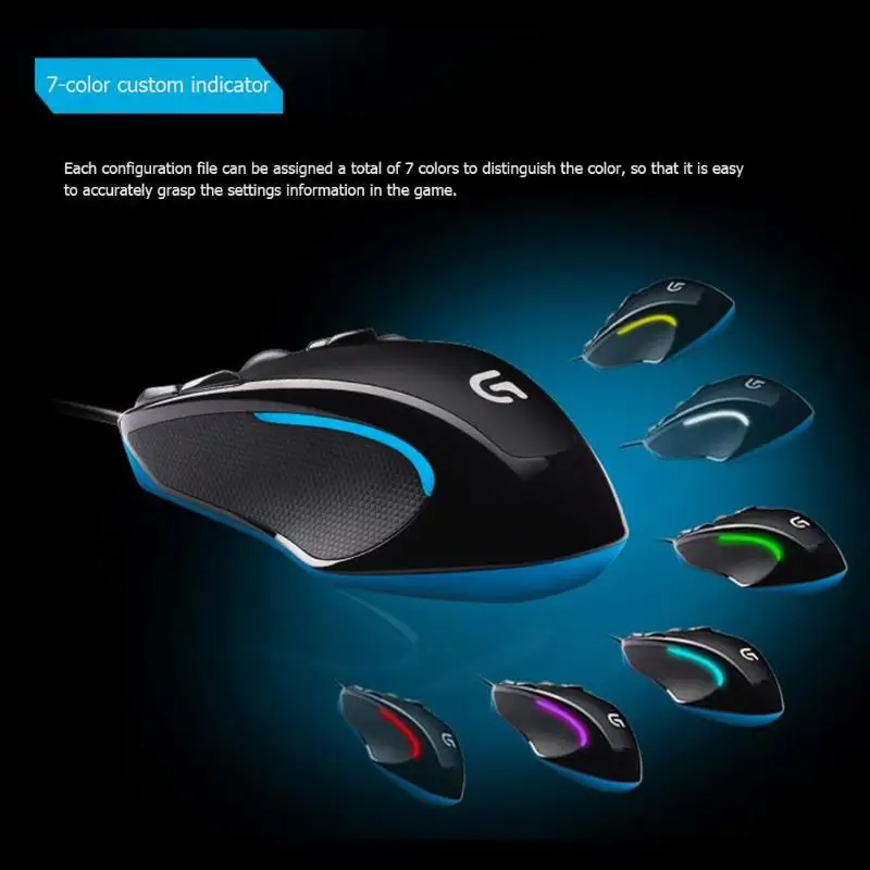 Оптическая игровая мышь logitech G300s Ambidextrous, проводная USB мышь с 9 программируемыми кнопками, 1000 Гц, сверхвысокоскоростная проводная мышь, Новинка - Цвет: Черный