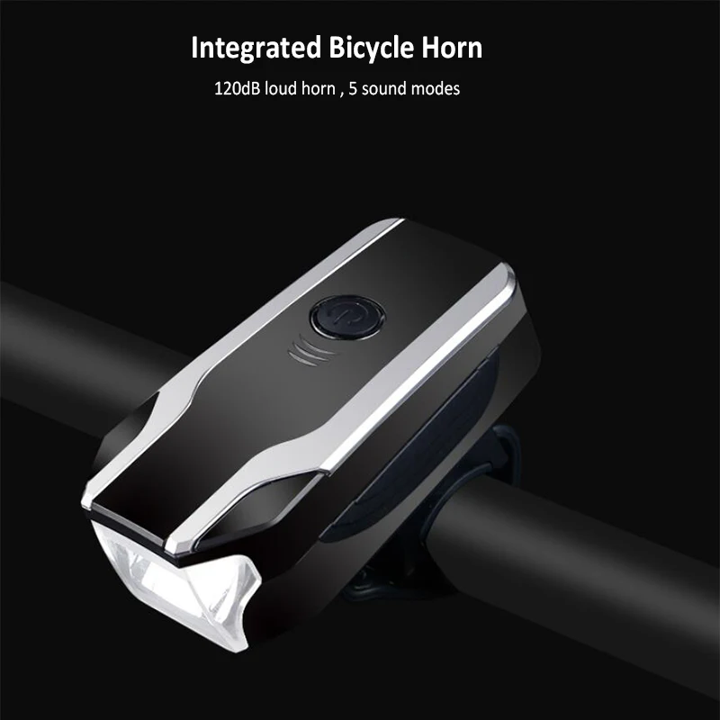 Excellent FTW Front Bike Light with Horn Bell Intelligent Alert Anti-theft Alarm Bicycle USB Rechargeable Headlight Mountain Lights FL2391 3