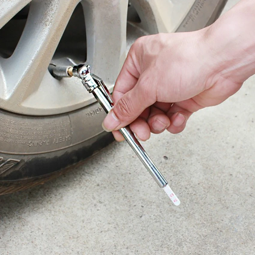 

1PC Stainless Steel Pen Shaped Car Vehicle Tire Air Pressure Test Meter Gauge Portable Car Tire Pressure Gauge Barometer Measure