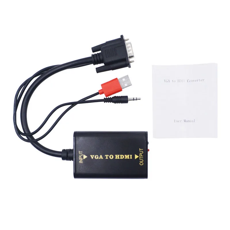

VGA to HDMI converter cable adapter with audio 1080P for PC laptop to HDTV video cable VGA2HDMI adapter