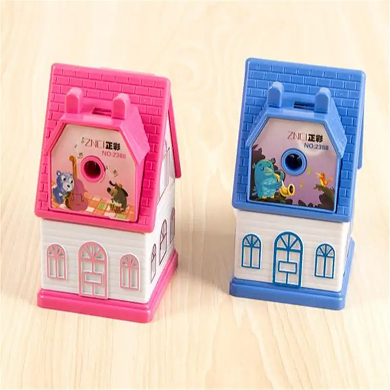 

Coloffice Cartoon House Colorful Cute Machine Hand Pencil Sharpener Girl Boy Manual For Children Gift School Office Supplies 1PC