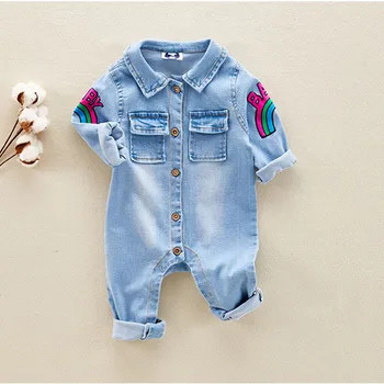 

Newborn baby jeans jumpsuit children's cotton clothes 0-12M