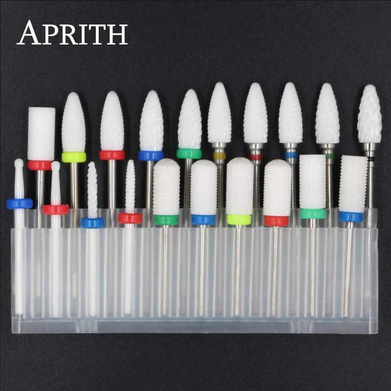 

APRITH 20 Type Ceramic Nail Drill Bit Manicure for Machine Rotary Milling Cutter Electric Nail Drill Accessories Nail Art Tools
