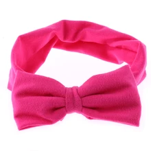 1PC 2017 Kawaii Girls Kids Lovely Soft Cotton Bow Hairband Headband Stretch Turban Knot Head Wrap