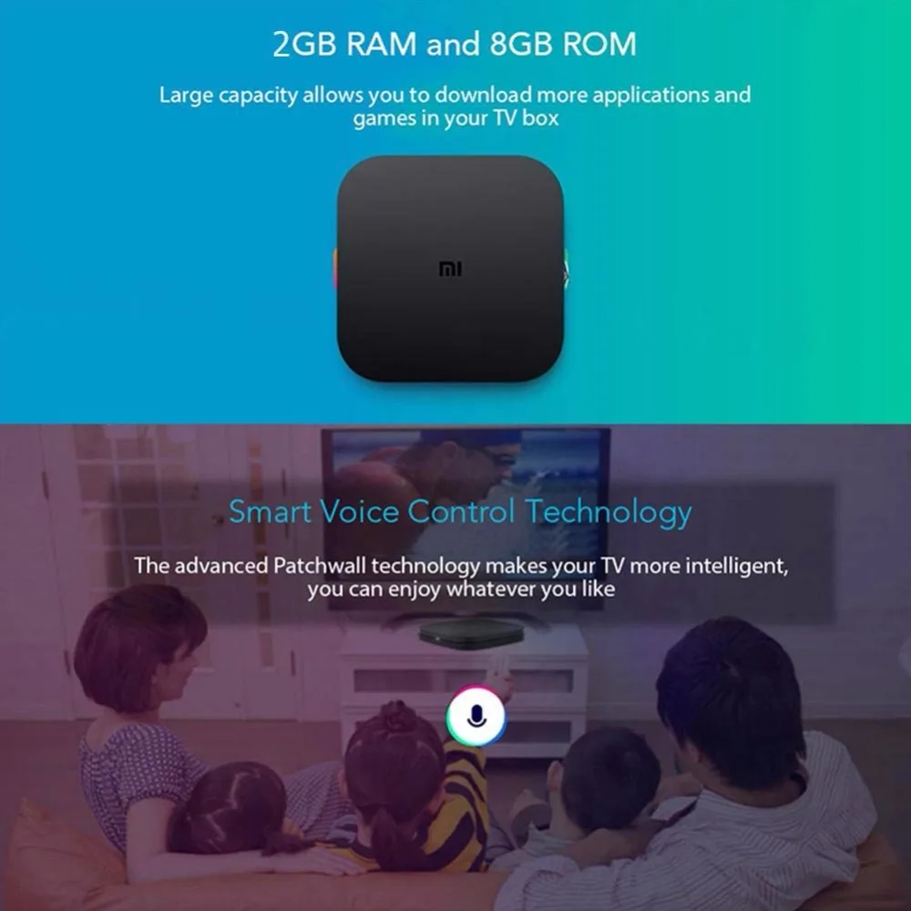 Global Xiaomi mi Box S 4K tv Box Cortex-A53 четырехъядерный 64 бит Mali-450 1000Mbp Android mi Box 2,4G/5,8G WiFi Google Cast mi Box S