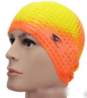 H682 являющийся лидером продаж силиконовый для купания кепки длинные волосы для купания Дайвинг защита ушей шапки - Цвет: Оранжевый