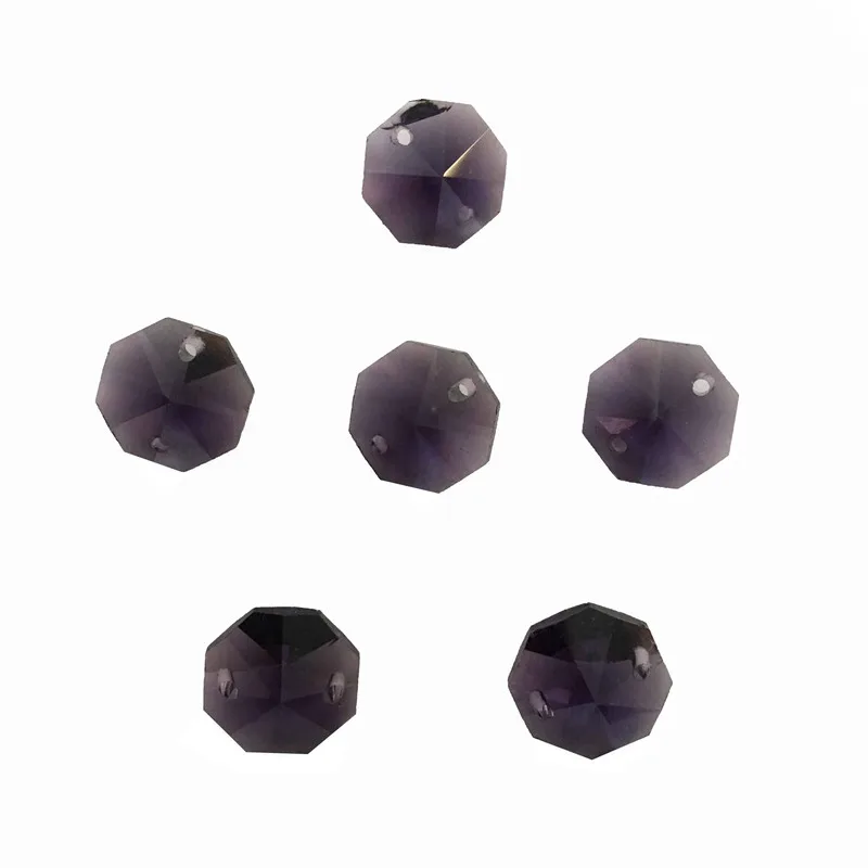 

100pcs/Lot Two Holes Violet 14mm Cute Crystal Octagon Beads For House Lighting Decoration New Arrival