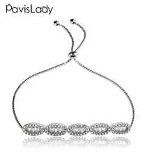 

Pavislady Real 925 Sterling Silver Adjustable Bracelets Fine Jewelry Baguette Stone in Perfect Quality for Women Gift