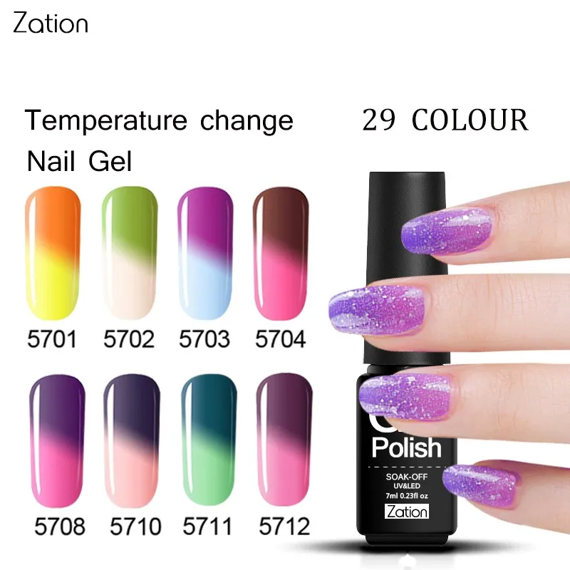 Zation Temperature Colors Change Nail Gel Polish UV LED Thermal Mood
