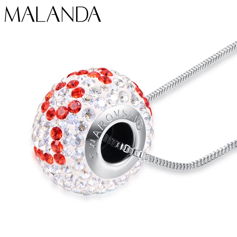 

Crystals From Swarovski Round Love Beads Pendants Necklaces For Women New Fashion Necklace Wedding Party Jewelry Lady Lover Gift