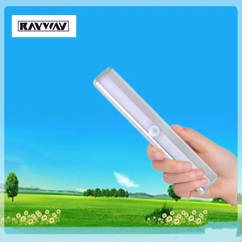 

RAYWAY New 10LEDs Advanced Cabinet Light IR Infrared Motion Detector Sensor Closet Night Light Lamp  Induction Wardrobe Light
