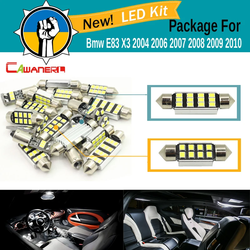 Cawanerl 16 шт. автомобильный 2835 SMD внутренний светодиодный светильник Canbus LED комплект
