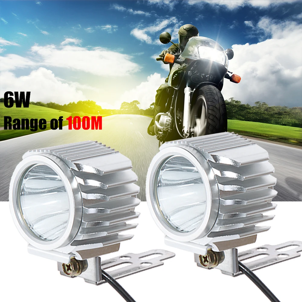 Kopen BOSMAA Waterdicht Motorfiets LED Spotlight Koplamp 6 w 1000Lm XML T6 6000 k Scooter Fiets Fog DRL Koplamp Externe Gemonteerd