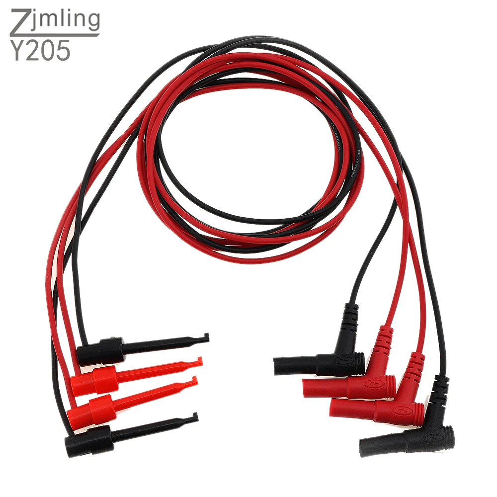 

ZJMLING 4pcs Safety Banana Plug Toggle Test Hook Clip Probe Cable for Multimeter Test Equipment