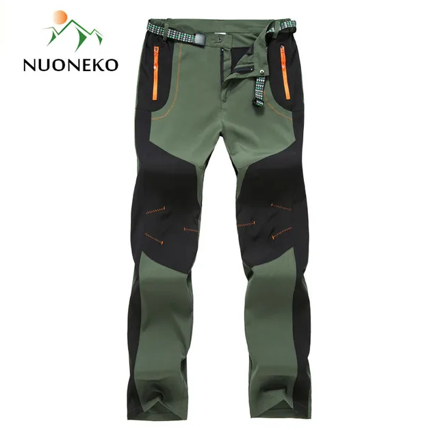 US $13.24 Nuoneko New Spring Autumn Men Women Hiking Thin Pants Outdoor Softshell Trousers Windproof for Camp