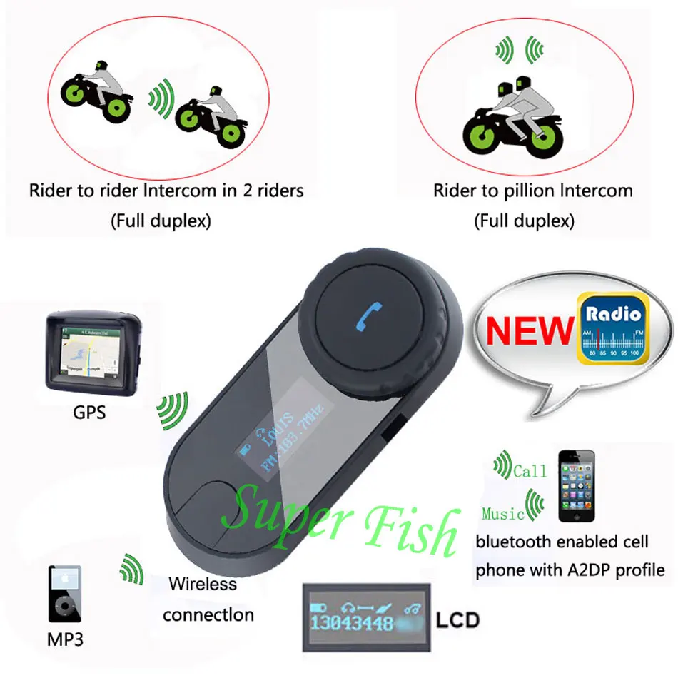 FreedConn TCOM-SC, Bluetooth, мотоциклетная гарнитура, шлем, домофон, ЖК-экран с fm-радио+ мягкий наушник