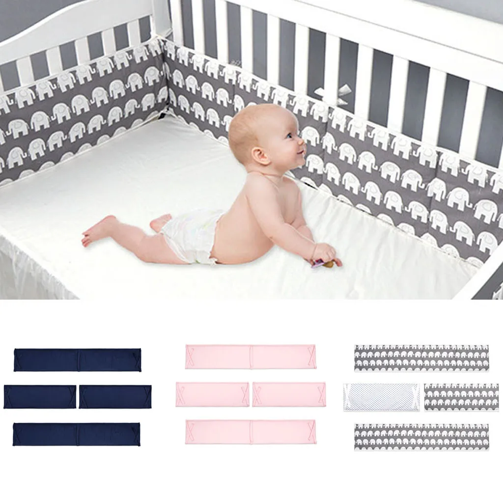 

Kids Playpen Newborn Baby Playpens Kids 4PC Baby Bed Fence Bumper Crib Around Cushion Cot Protector Kids Pillows Room Decor