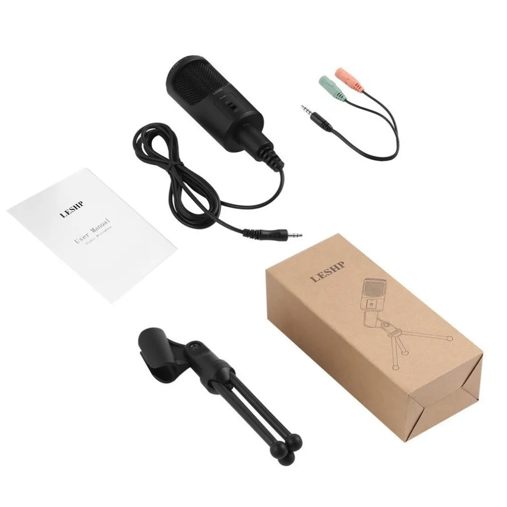 LESHP всенаправленный микрофон с шумоподавлением для певцов онлайн-игры в чатах сети обучения видеоконференции
