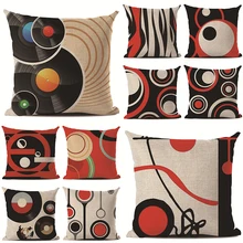 Circle Printed Musical Elements Cushion Cover 45x45cm Linen Geometric Throw Pillow Covers Lines Pillowcase Cushions Home Decor Circle Printed Musical Elements Cushion Cover 45x45cm Linen Geometric Throw Pillow Covers Lines Pillowcase Cushions Home Decor