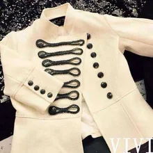 BMC11 lady Double breasted coat British Fashion women jacket/pearl beading jacket/wholesale brand star jacket coat/2color 5size