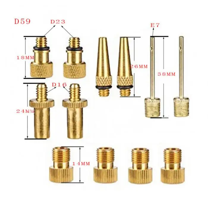 Горячая Распродажа, набор адаптеров для клапанов 12 шт., набор адаптеров для велосипедных клапанов, набор для воздушного компрессора, велосипедного напольного насоса MCK99