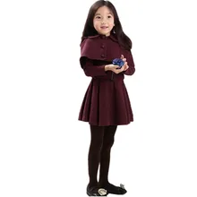 Модное осенне-зимнее платье для девочек Детская Casaco одежда детская одежда предназначенная для ребенка ясельного возраста Пачка Infantil одежда для детей Вечерние платья Девушки 3–15 год