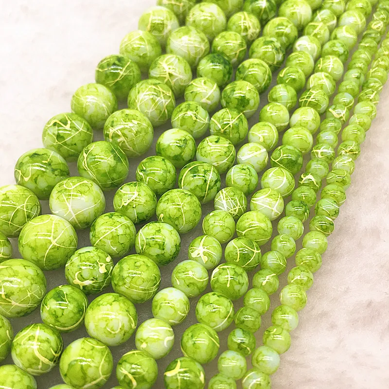 Wholesale 4/6/8/10mm Double Colored Glass Beads Loose Spacer Painted Charm For Jewellery Making DIY Bracelet&ampNecklace #18 | Украшения и