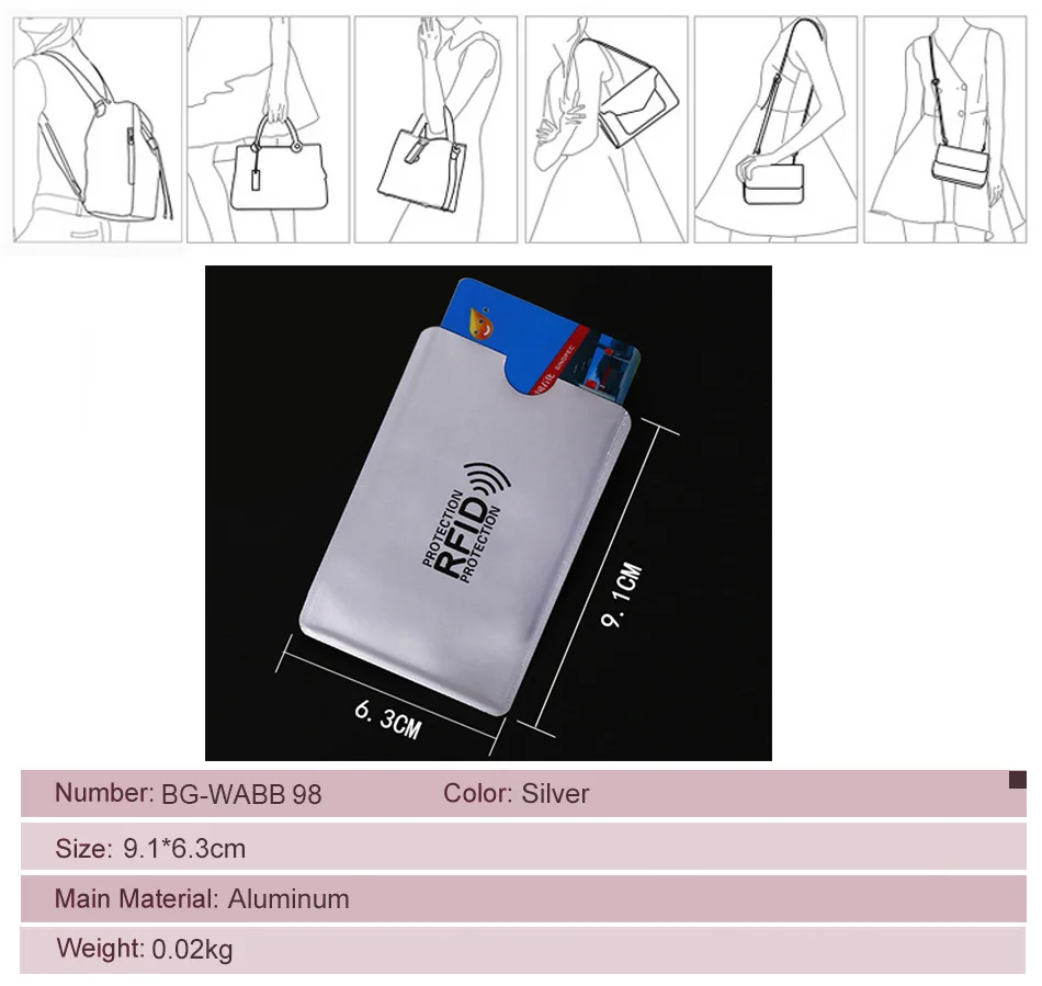 Алюминиевый Анти Rfid блокирующий ридер замок держатель для банковской кредитной карты защита Rfid металлический чехол для кредитных Id карт