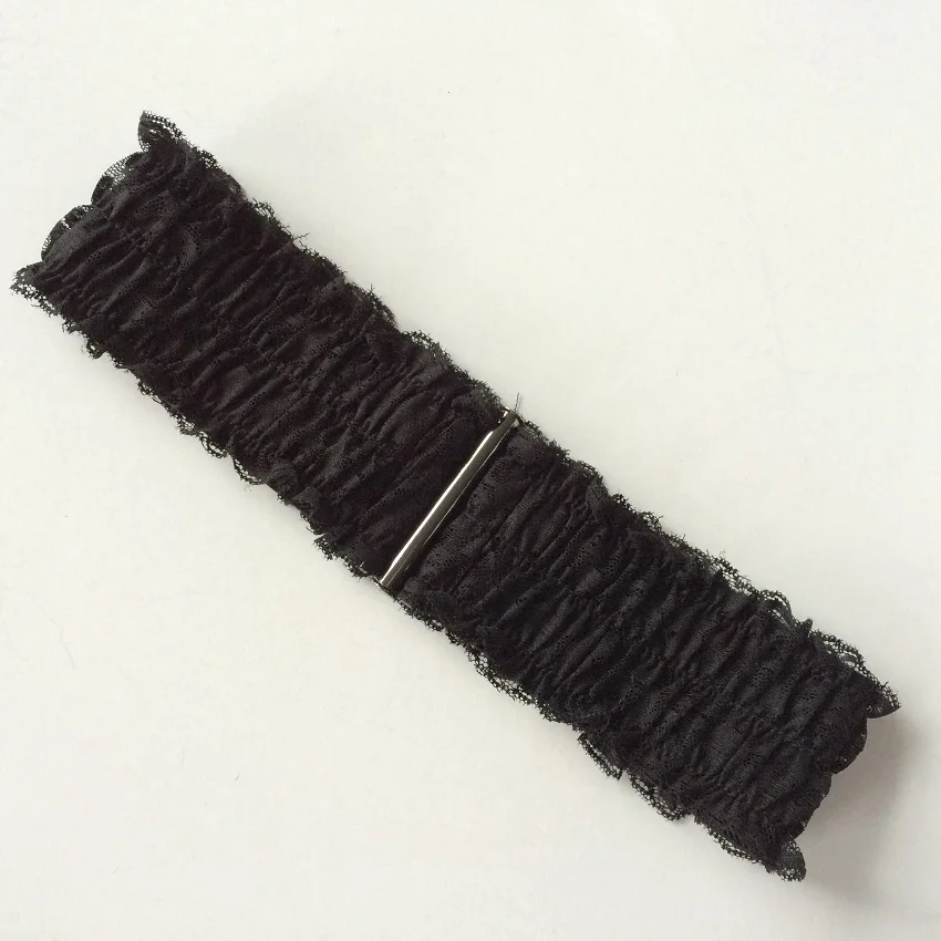 

women corset belt summer dress skirts black lace ruffles Cummerbunds ladies buckle free elastic belts female stretch waistband