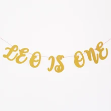 Пользовательский баннер с блестками на день рождения, один год плакат "с днем рождения", пользовательские каллиграфический баннер