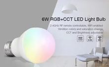 Mi Light FUT014 E27 6W RGB+CCT led bulb lamp smart mobile phone APP WIFI AC85V-265V led light white warm Dimmable Lampada Light