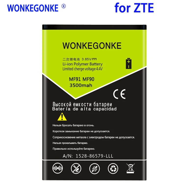WONKEGONKE 3500 мАч Li3723T42P3h704572 для ZTE MF91 MF90 4G WIFI роутер модем батареи аккумулятор |