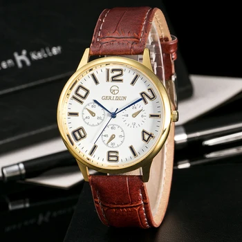 

GERIDUN New Men watch Mens watches Brand Luxury Mens Business Watch Male Clock Quartz watch Relogio Masculino Reloj Hombre 2017