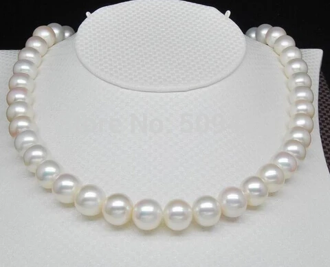 

~~ Free Shipping >>Natural 11-12mm AAA white pearl necklaces