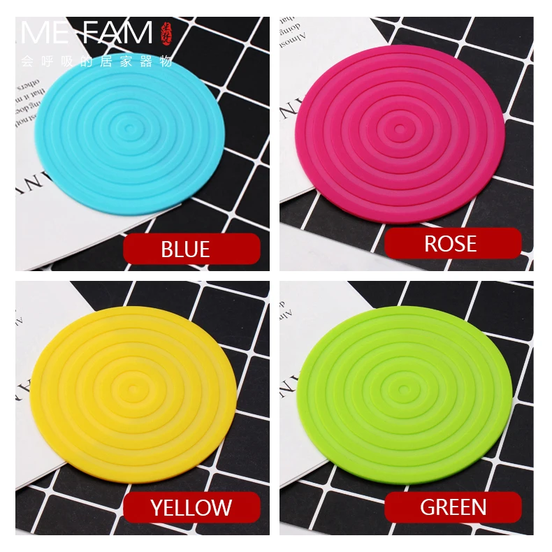 Silicone Ripple Mat Non-slip Cup Pad Heat Insulation Desktop Protection Coasters