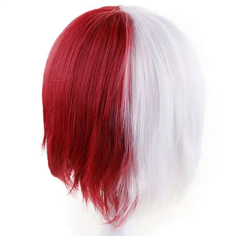 My Hero Academy Anime Wig Short Straight Shoto Todoroki Half White