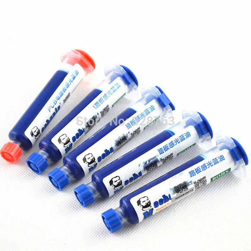 

5pcs/set blue UV Curable Solder Mask 10CC for PCB Circuit board protect Soldering Paste Flux oil Free shipping