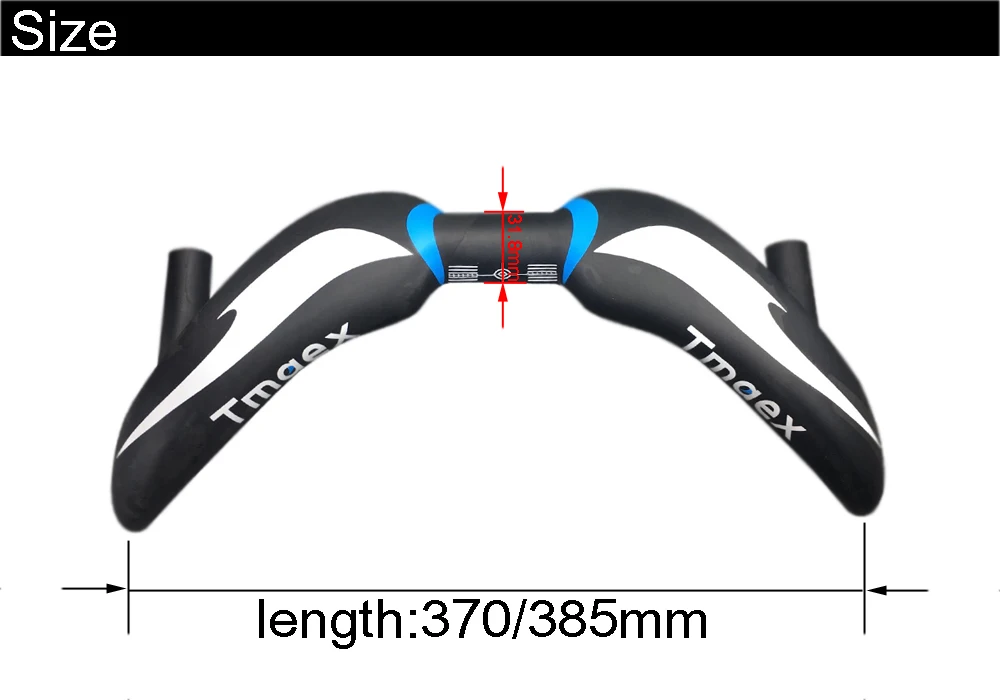 TMAEX синий матовый гоночный полный карбоновый гнутый корпус руля дорожный спринтер откидной руль UD матовое покрытие 31,8 мм* 375/385 мм Ультра легкий