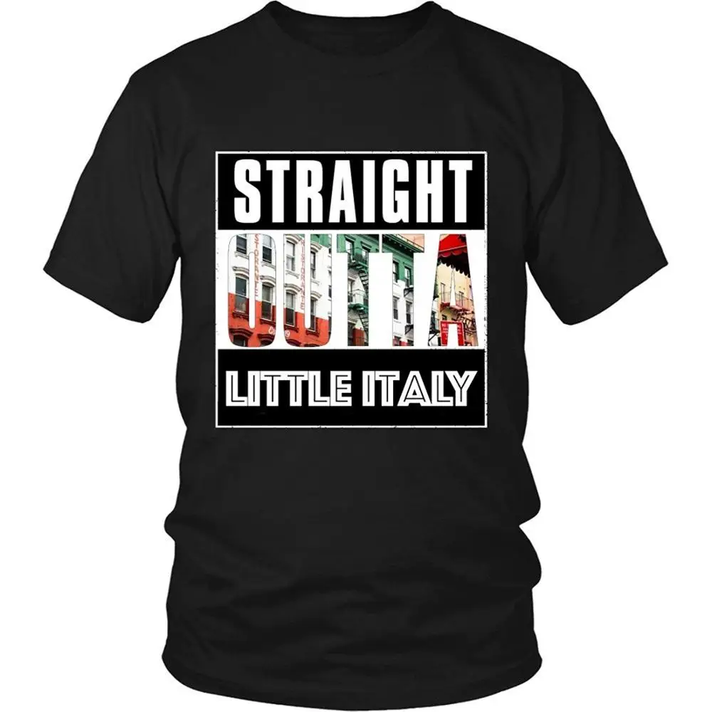 New Funny Brand Clothing Men O Neck Short Short Straight Outta Little Italy T Shirt I Love