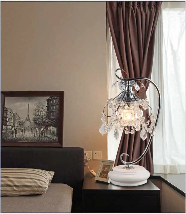Artpad Роскошные хрустальные настольные лампы для спальни, современные свадебные декорации светодиодный светильник с регулируемой яркостью для прикроватного освещения гостиной