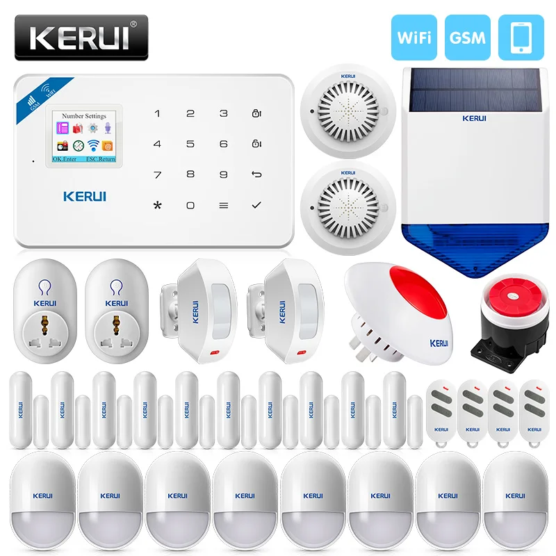 KERUI Wi Fi GSM охранная сигнализация детектор дыма беспроводная домашняя встроенная
