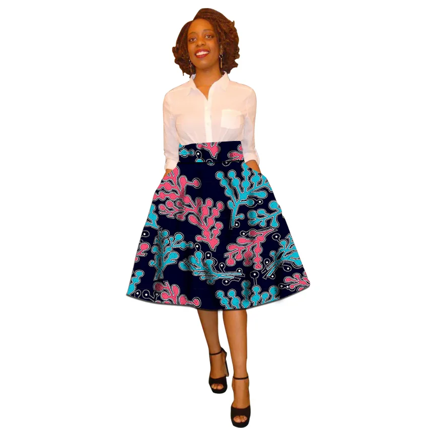 Элегантная африканская одежда принт элемент дамы Дашики юбки на заказ Женская одежда Вечерние/Свадебные - Цвет: 3