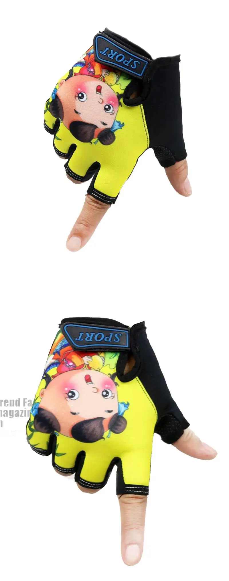 Длинные хранительские детские перчатки с открытыми пальцами спортивные работы Guantes для От 5 до 13 лет дети милые счастливые куклы мальчики женские перчатки дети Luvas