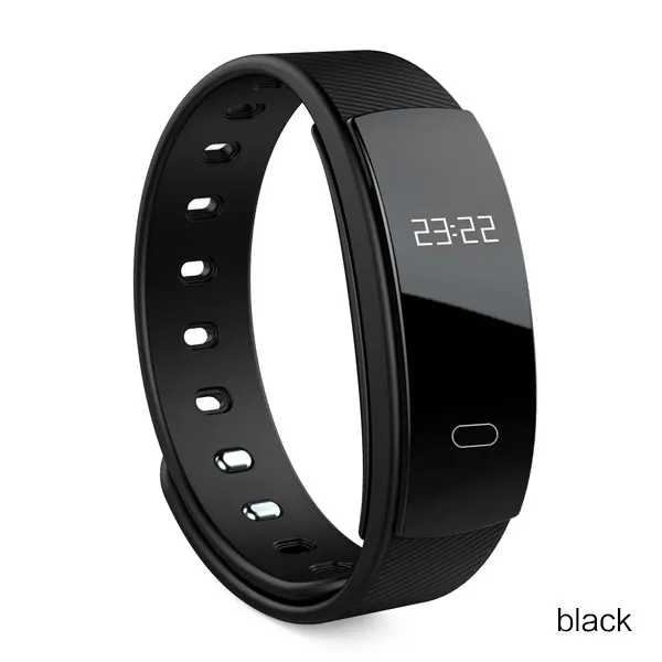 Умные часы, водонепроницаемый силиконовый браслет, браслет, Bluetooth, сердечный ритм, сообщение, напоминание, мониторинг сна для IOS, Android - Цвет: Black