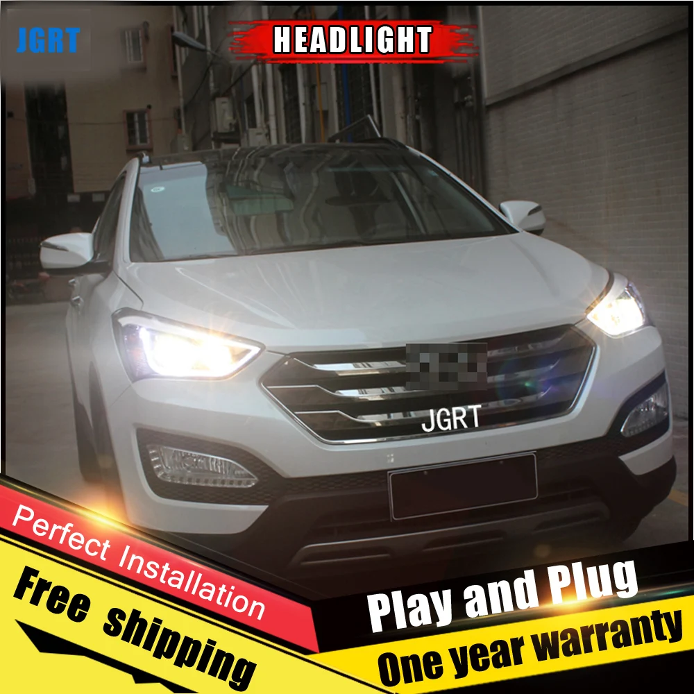 2 шт. автомобильный стиль светодиодный фары для hyundai IX45 2013- для IX45 Головной фонарь светодиодный DRL Объектив двойной луч H7 HID Xenon bi xenon объектив