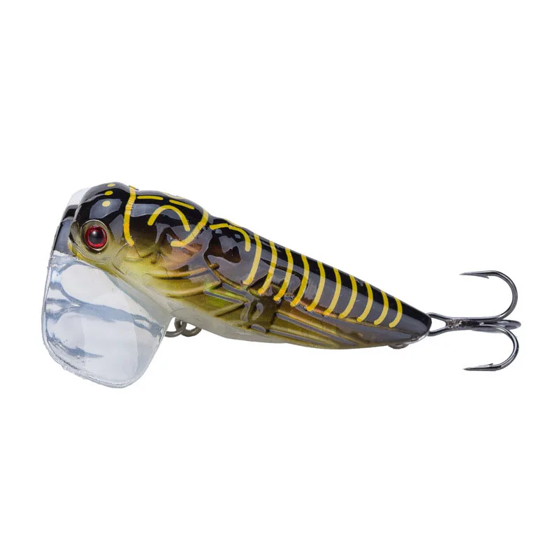 

1PCS Fishing Lure High Quality Insect Lscas Artificial Bait 40mm/55mm 3.8g/8.5g Floating Popper Topwater Stomach Cicada